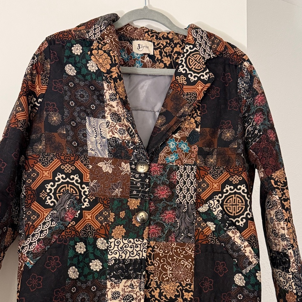 Johanna Paris Patchwork Patterned Coat - image 1